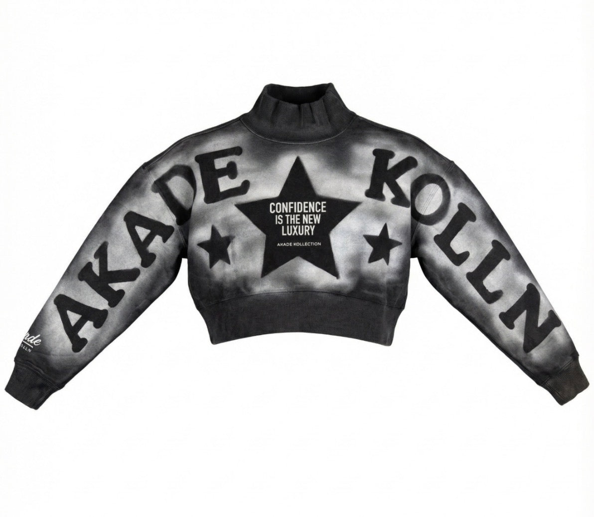 WOMEN'S CONFIDENCE STAR CROP SWEATSHIRT WITH MOCK NECK